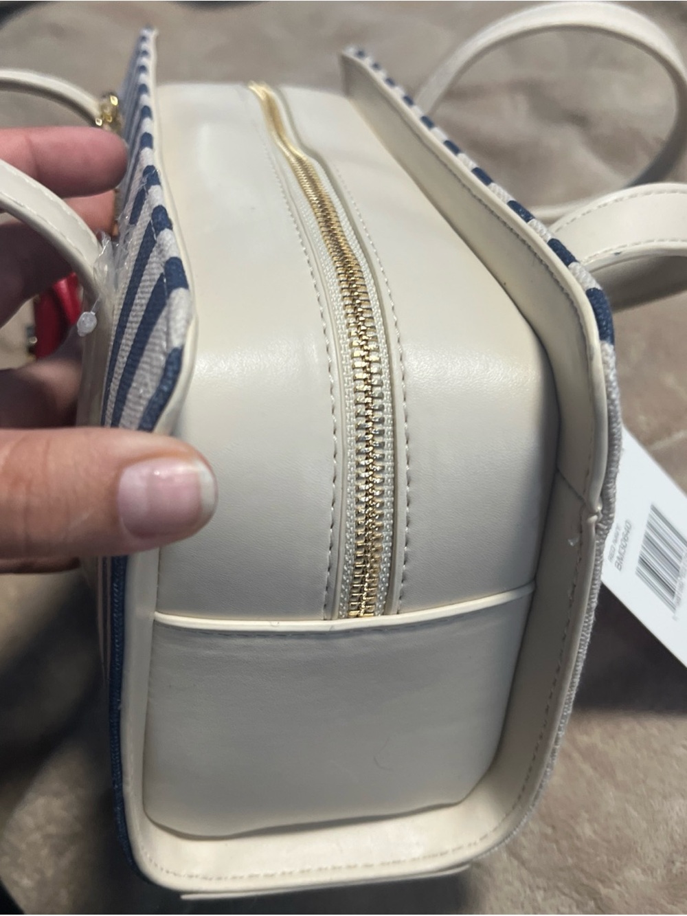 Betsey Johnson Woman’s Lobster Shoulder Bag Purse Blue Stripes New with Tags
